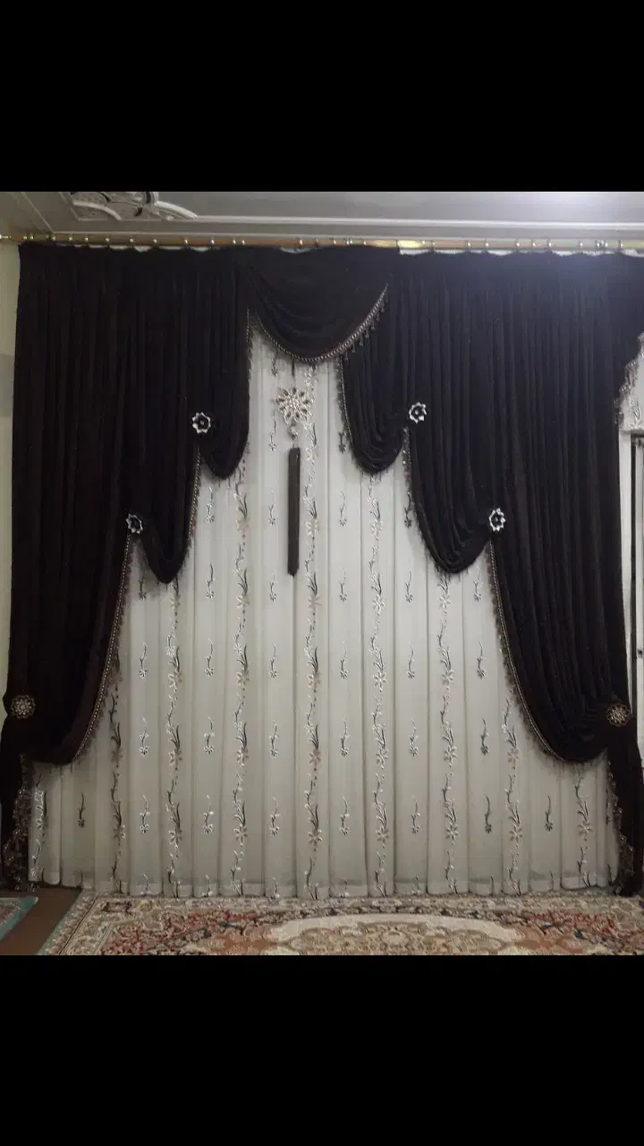 پرده سالن|پرده، رانر، رومیزی|قم, شاه ابراهیم|دیوار