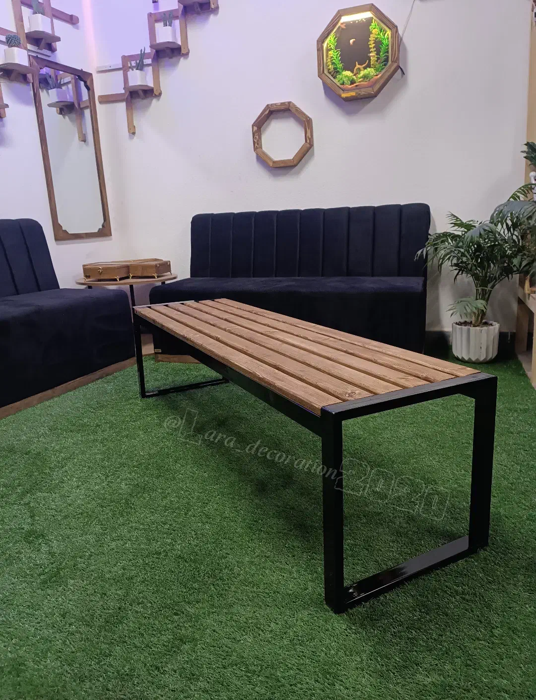 پاف بدنه فلزی با رویه چوبی ،پاف نیمکتی رویه دوختی|صندلی و نیمکت|تبریز, |دیوار