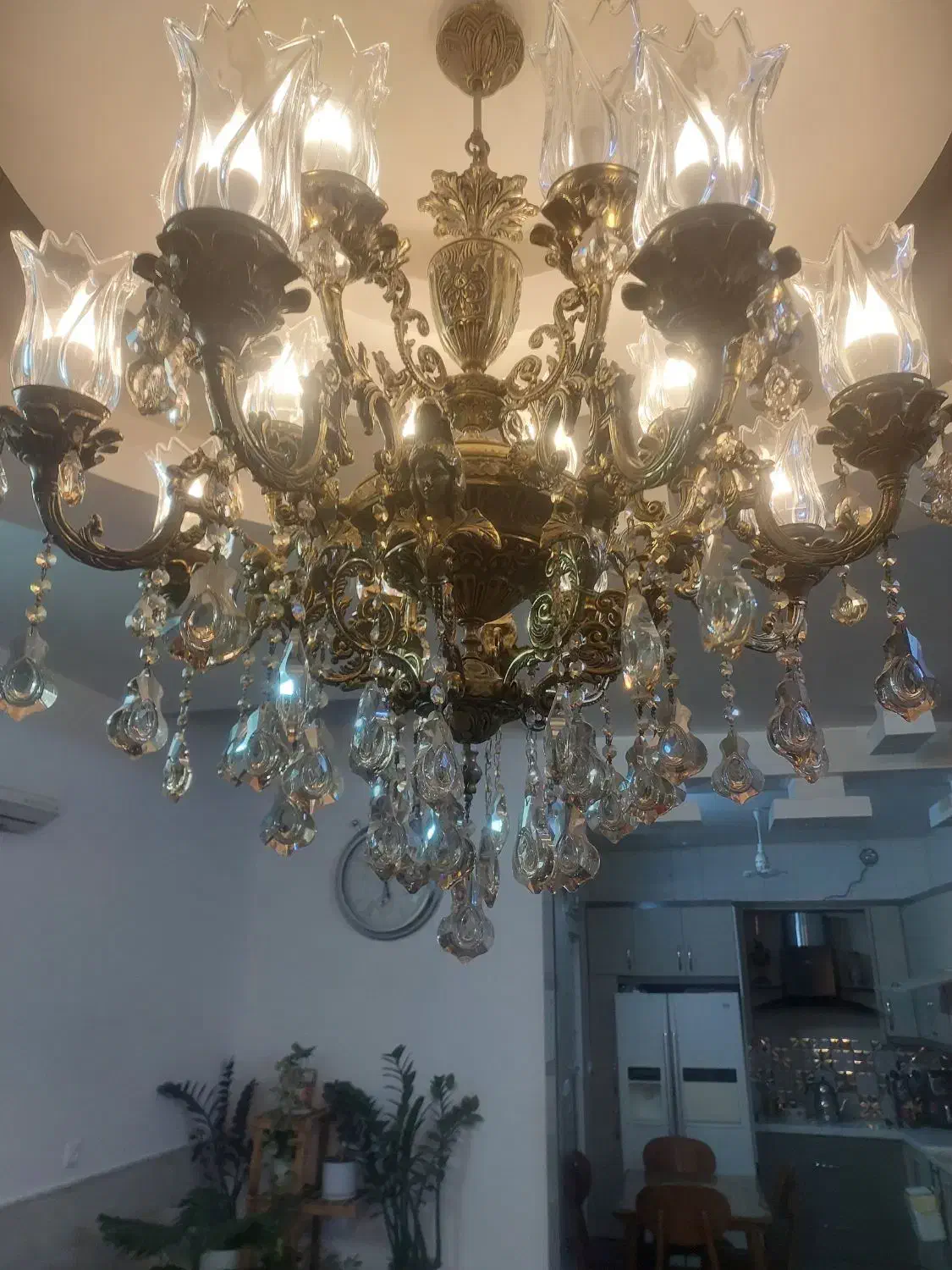 لوستر تمام برنز سنگین|لوستر و چراغ آویز|قم, حنیف نژاد|دیوار