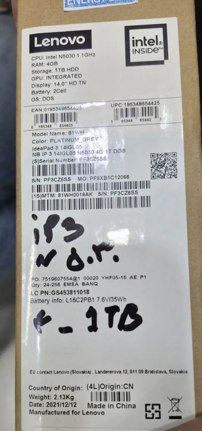 لپ تاپ لنوو ideapad3|رایانه همراه|تهران, تهرانسر مرکزی|دیوار