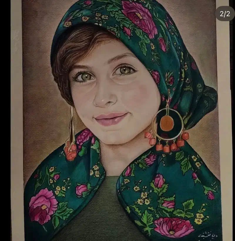 تابلو نقاشی با مداد رنگی|تابلو، نقاشی، عکس|مهاباد (آذربایجان غربی), |دیوار