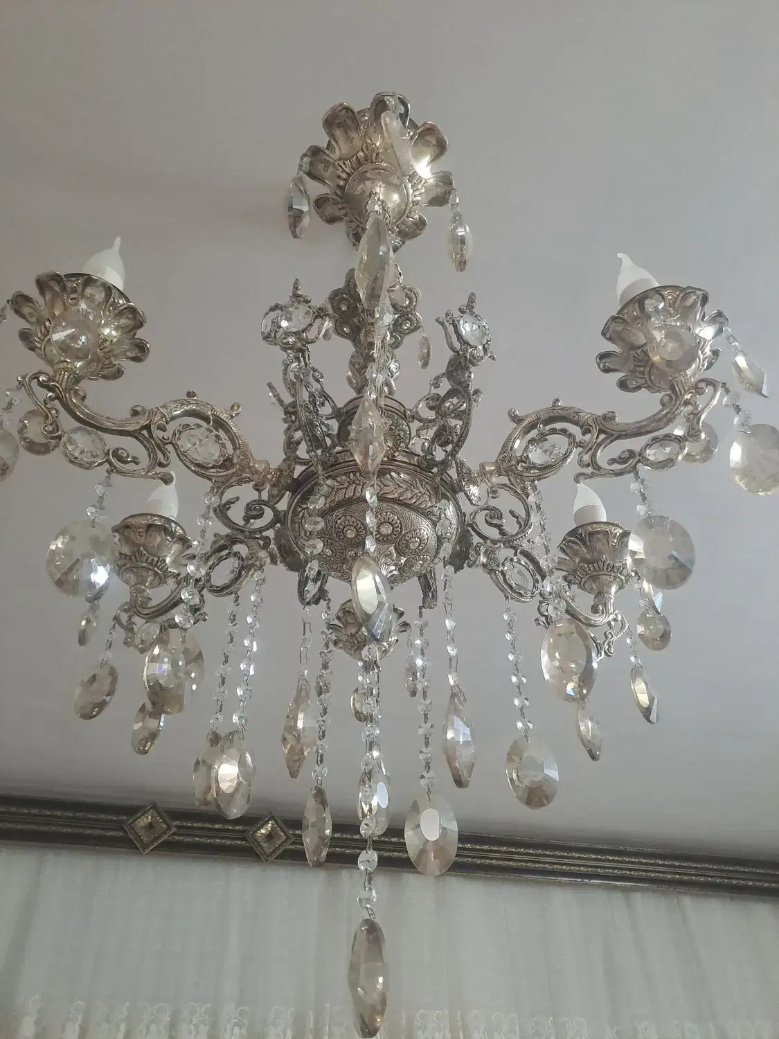 لوستر برنز نقره ای|لوستر و چراغ آویز|اردبیل, |دیوار