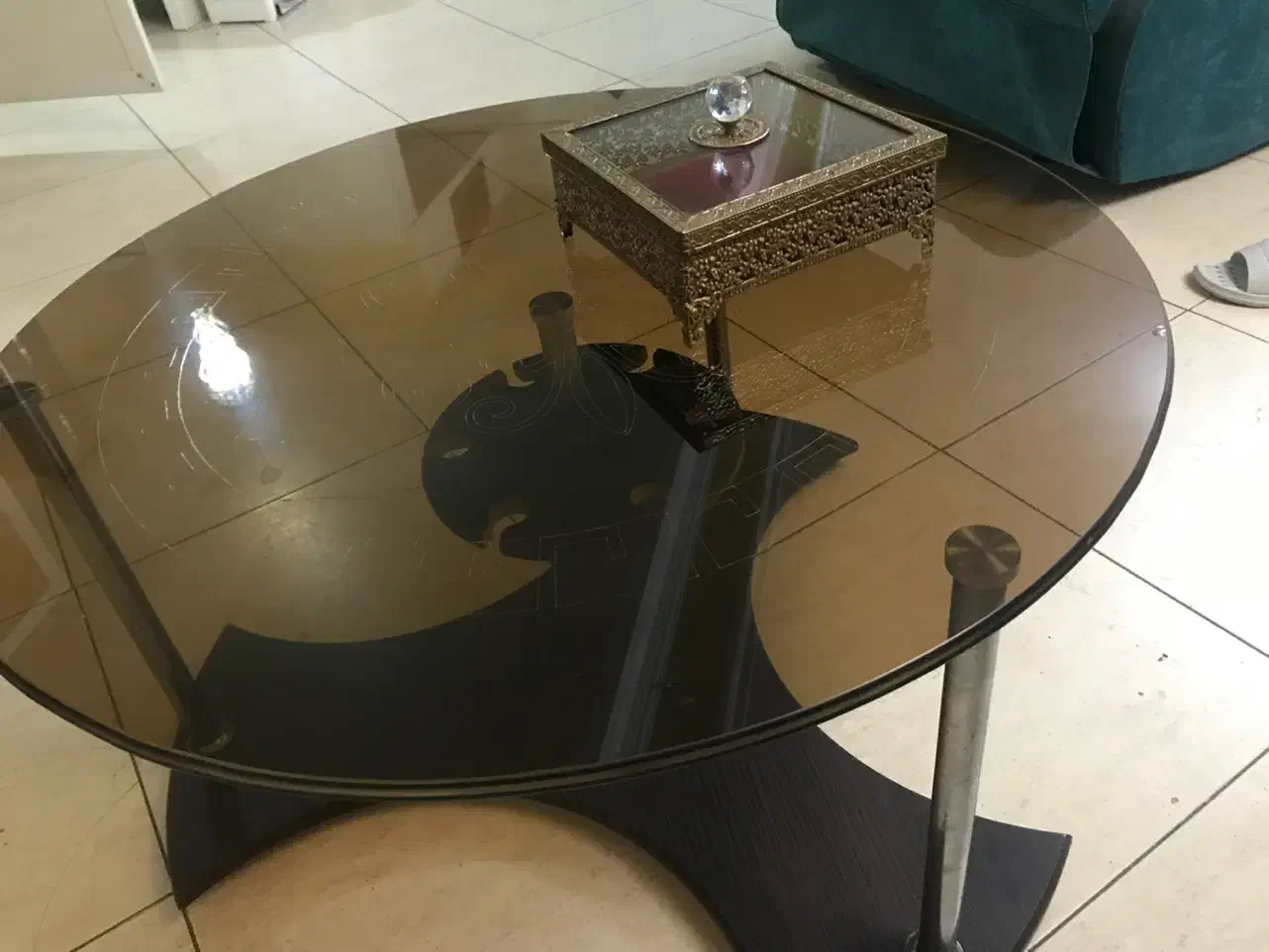 میز شیشه ای چوبی و شکلاتی|میز و صندلی غذاخوری|تهران, ازگل|دیوار
