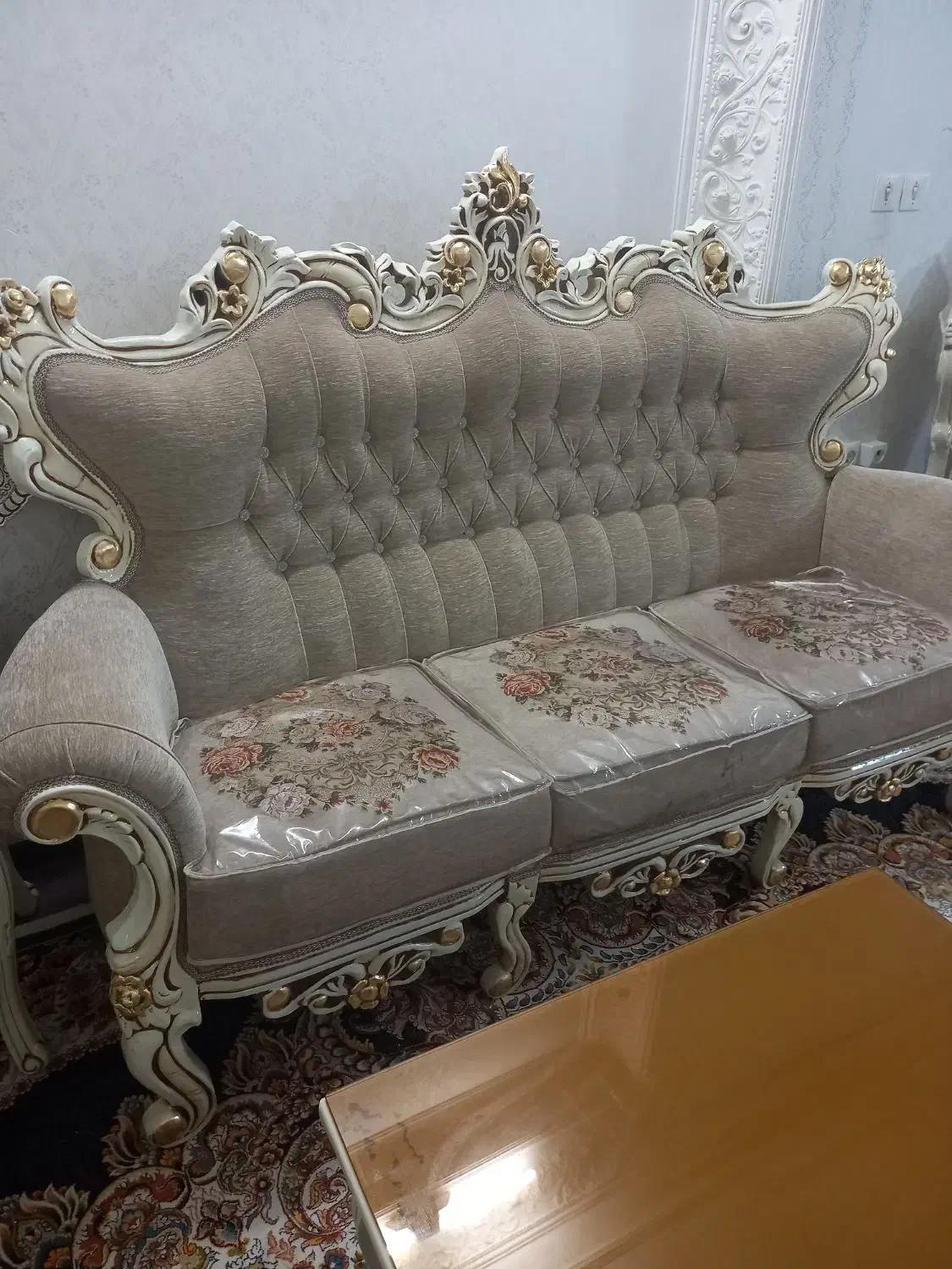 مبلمان سلطنتی ۹ نفره تمام چوب نو|مبلمان خانگی و میز عسلی|قم, زنبیل آباد|دیوار