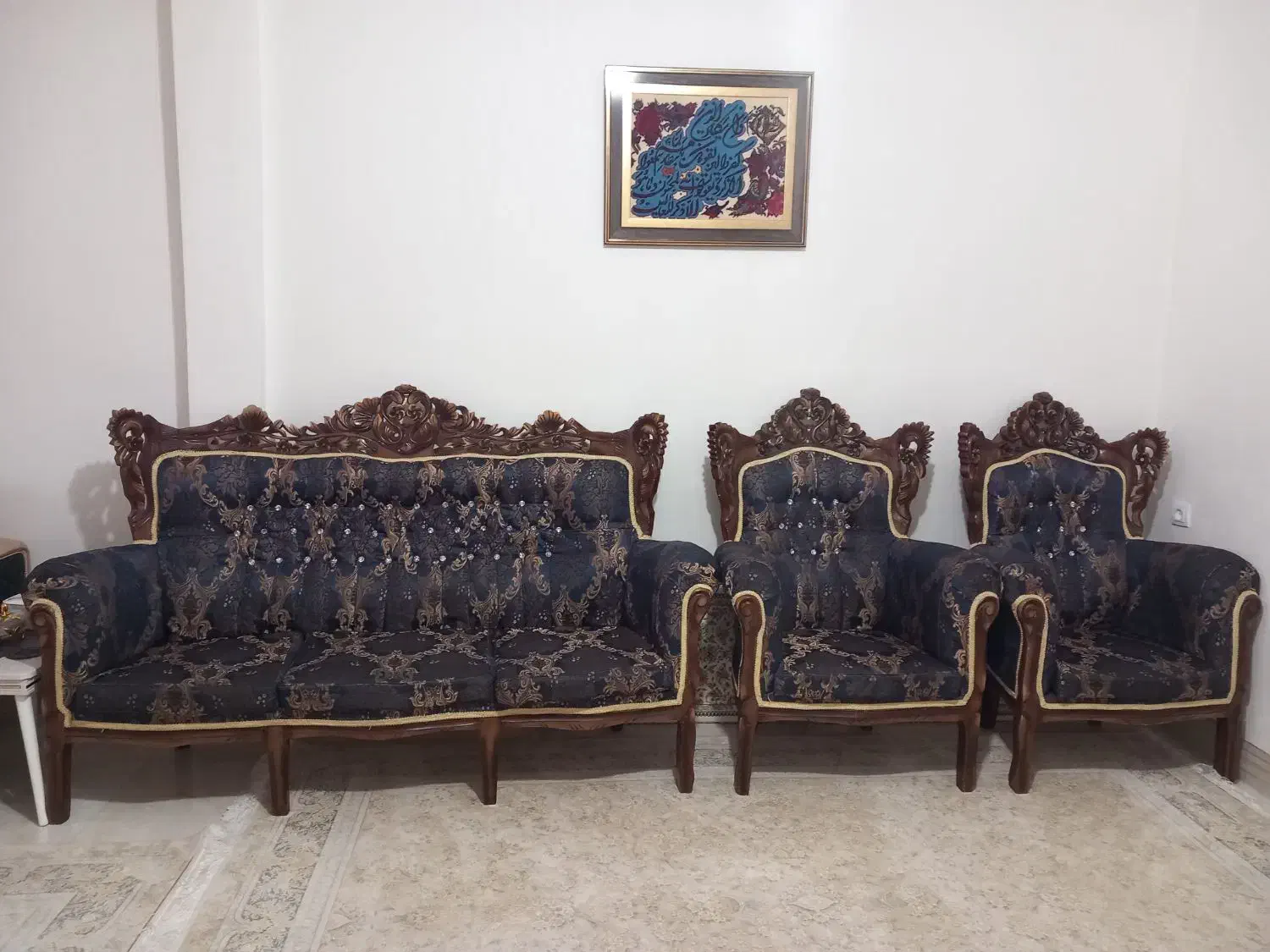 مبل سلطنتی 7نفره|مبلمان خانگی و میز عسلی|دیواندره, |دیوار