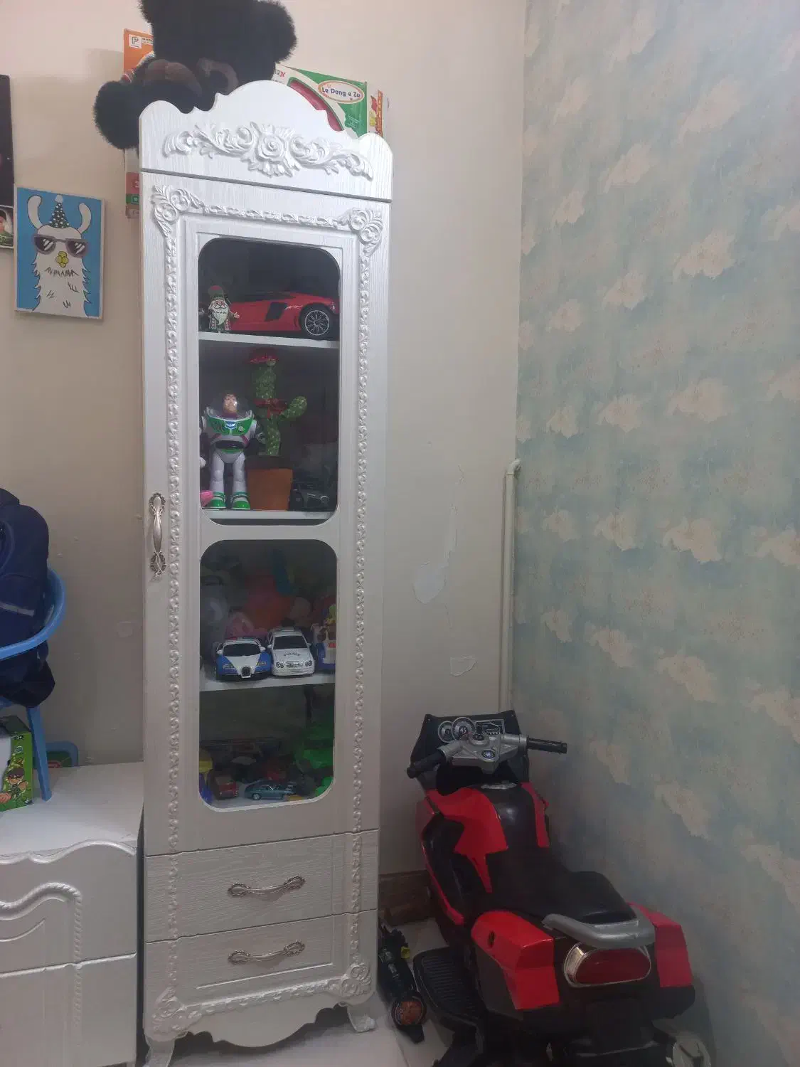 تخت وکمد سفید بچگانه|تخت و سرویس خواب|خاوران, |دیوار