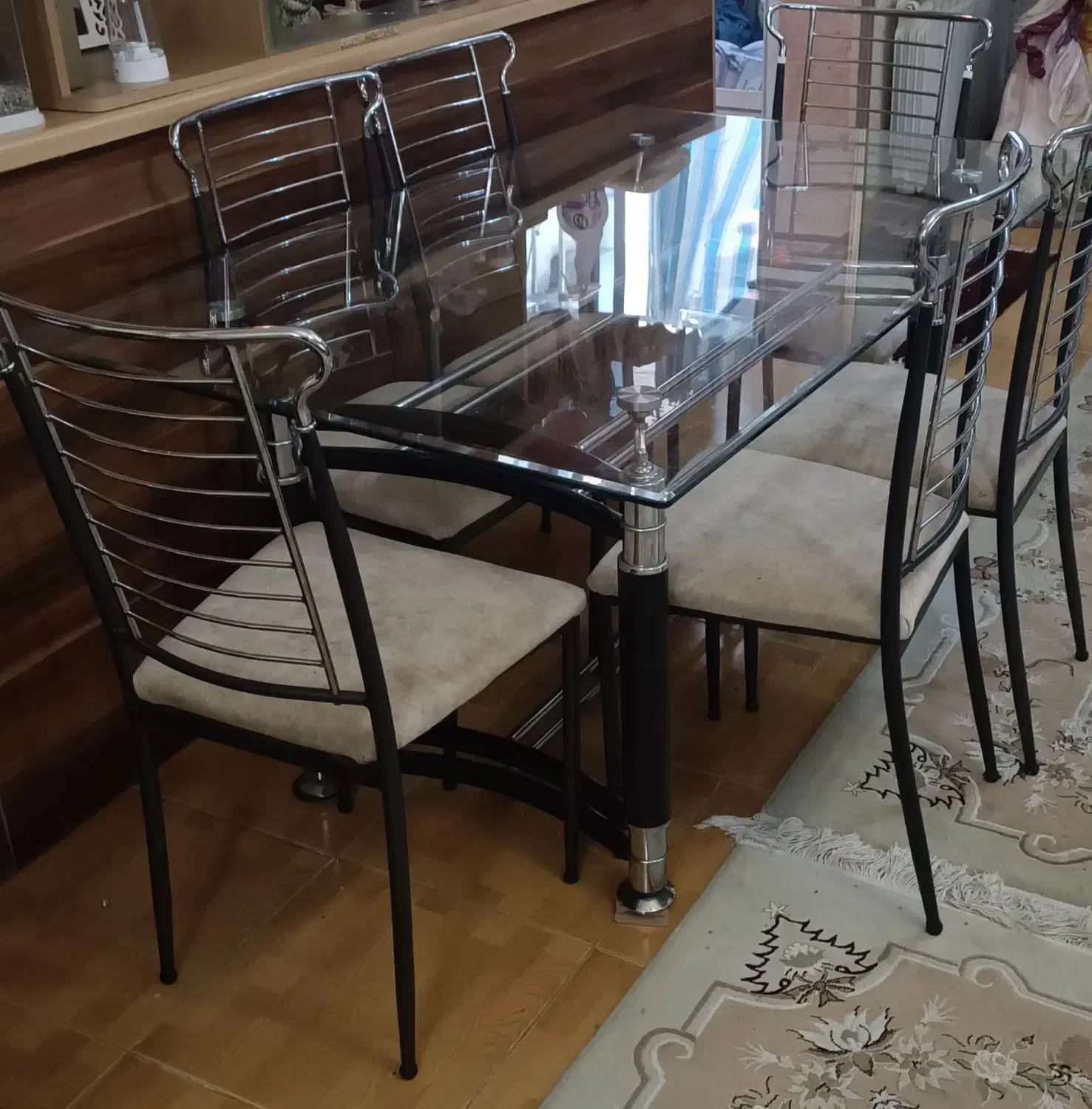 میز غذاخوری ۶ نفره شیشه ای  وارداتی ترکیه|میز و صندلی غذاخوری|گرگان, |دیوار