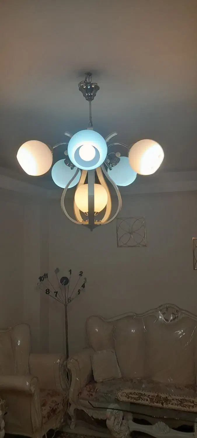 لوستر ۶ شاخه چوب فلزی|لوستر و چراغ آویز|تهران, امیر بهادر|دیوار