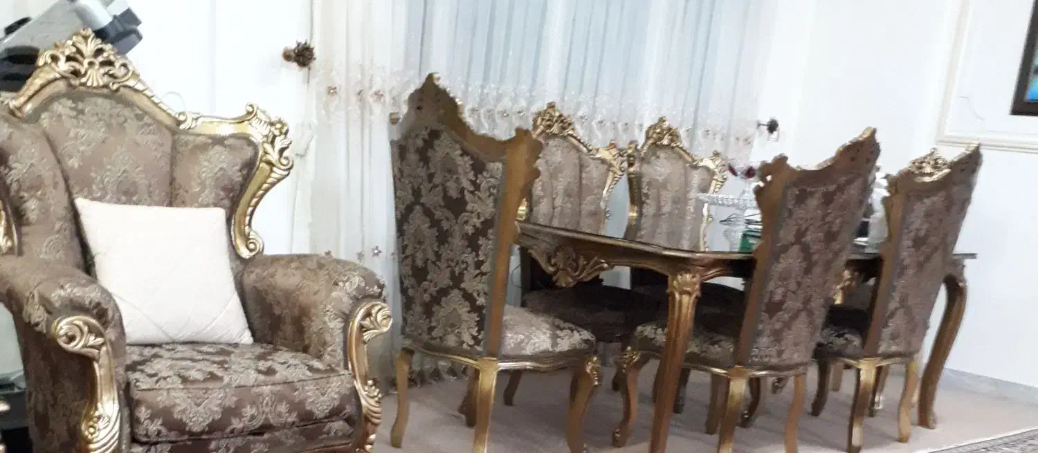 مبل ومیز نهار خوری ۸ نفره|مبلمان خانگی و میز عسلی|آستانه اشرفیه, |دیوار