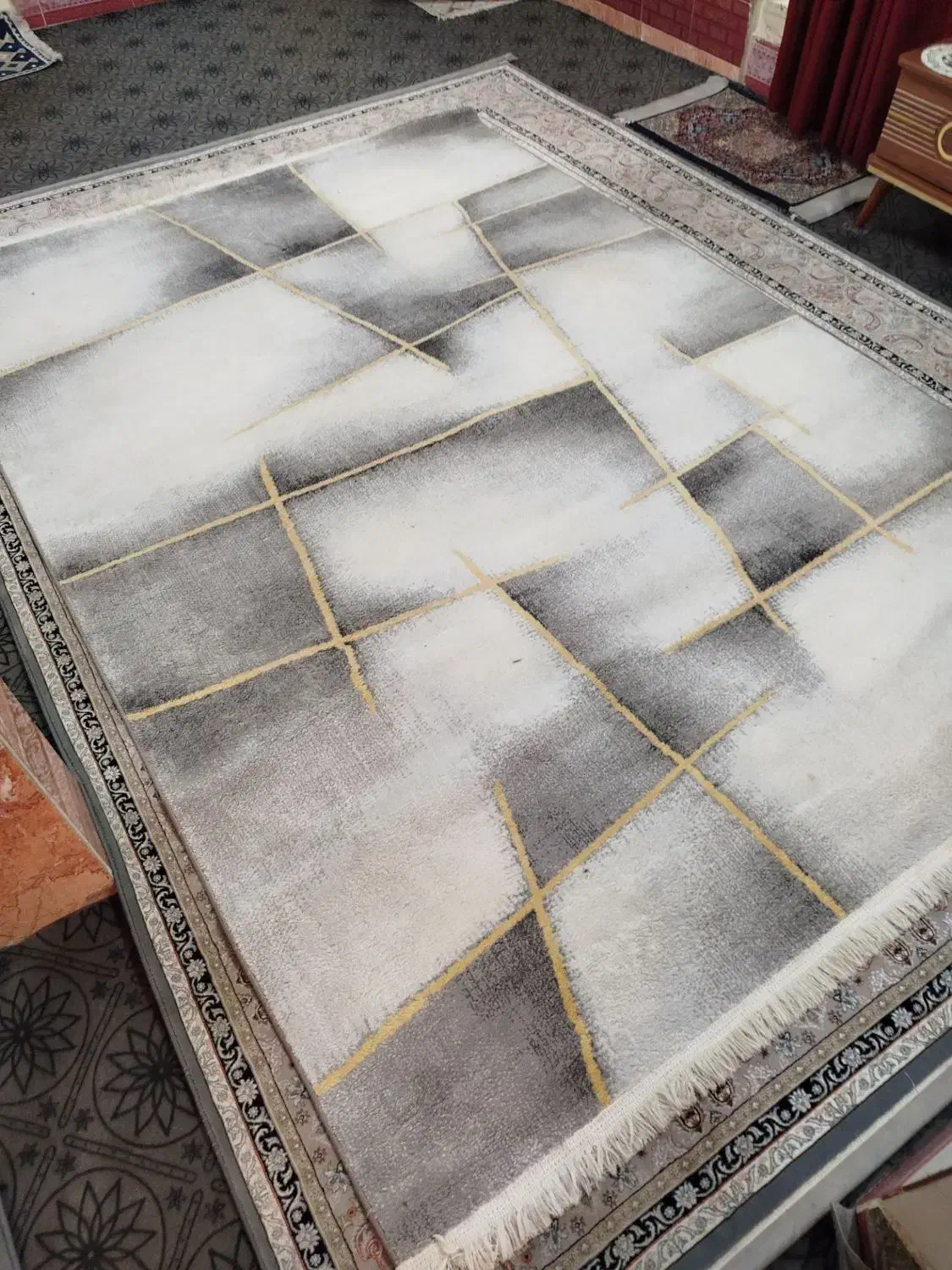 گلیم فرش 6متری وروفرشی 9متری|فرش|تاکستان, |دیوار