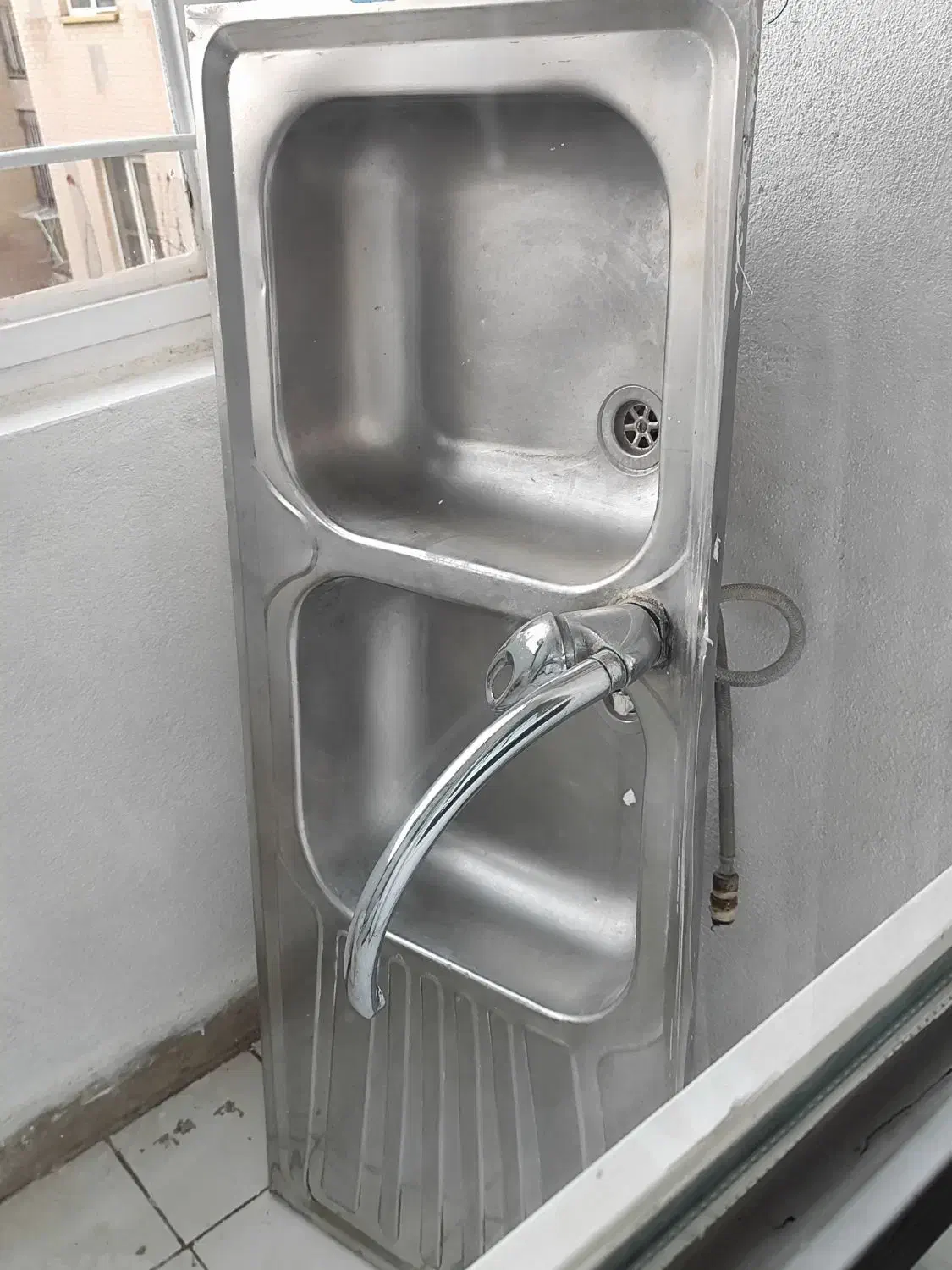 سینک استیل دو لنگه+شیر اهرمی سالم|کافی‌شاپ و رستوران|همدان, |دیوار