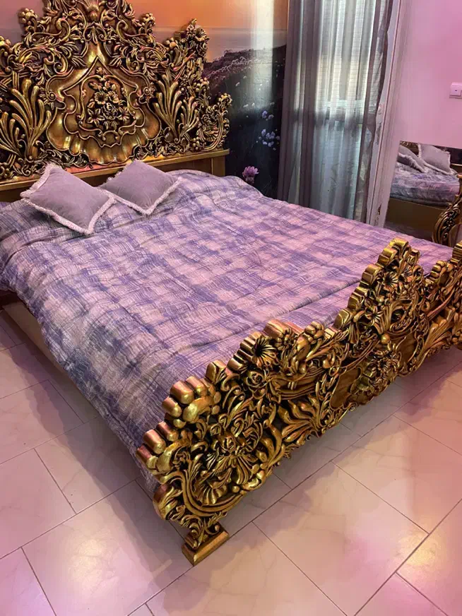 تخت دونفره تمام چوب راش اصل ۳۰ ملیون|تخت و سرویس خواب|رباط‌کریم, رباط‌کریم|دیوار