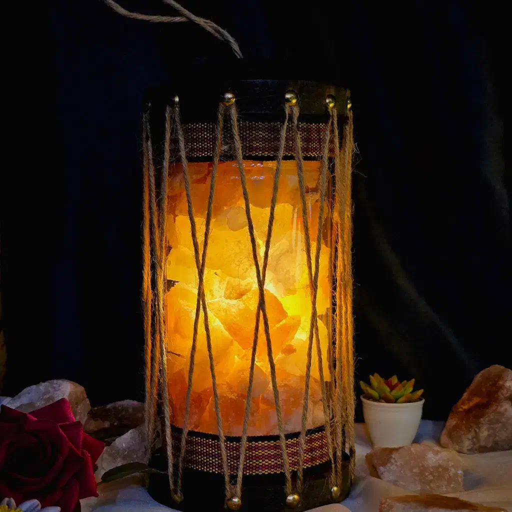 چراغ خواب سنگ نمک مدل فانوس چوبی/هدیه خاص/آباژور|چراغ خواب و آباژور|قم, نیروگاه|دیوار