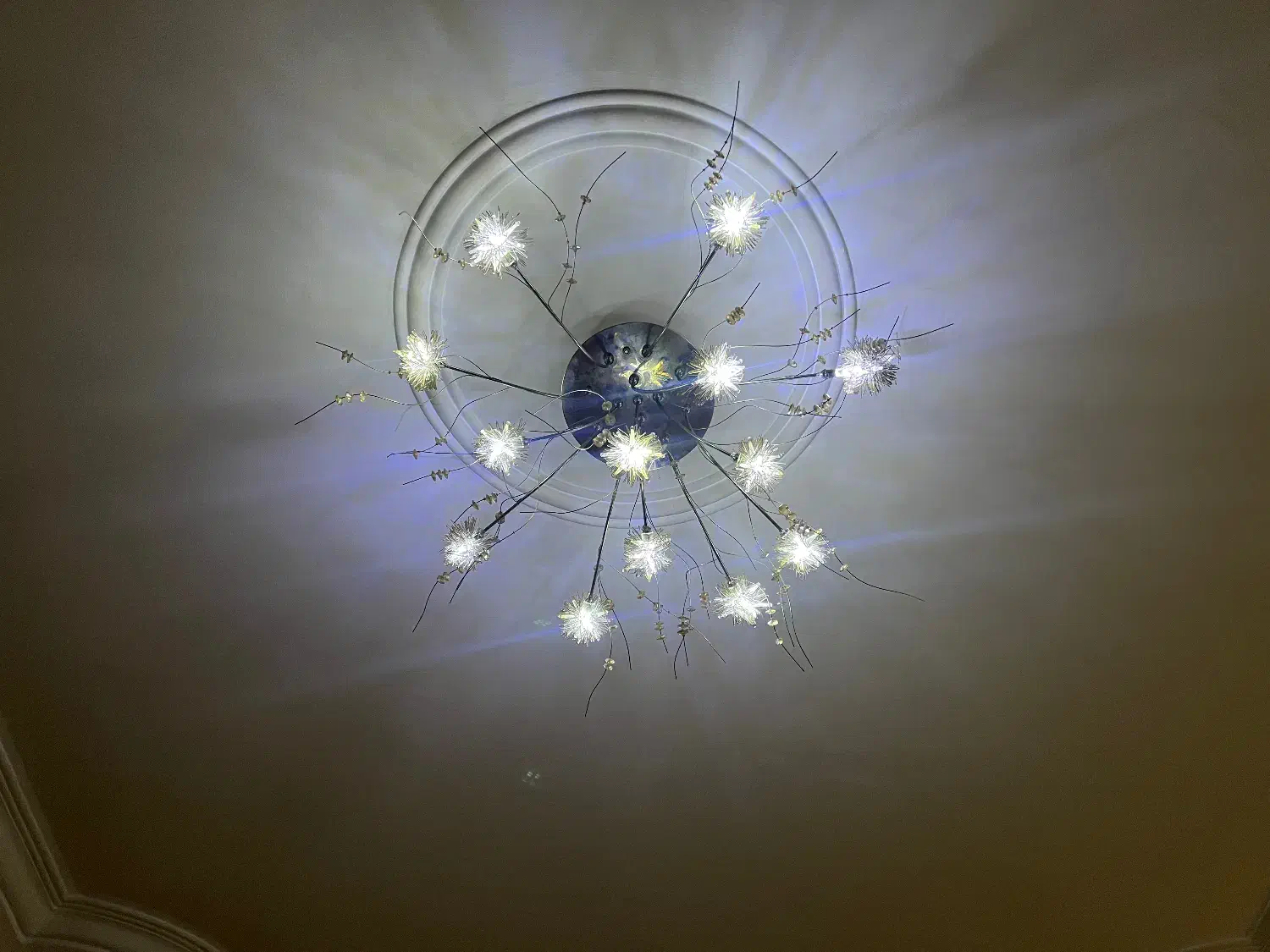 لوستر شاخه ای ترک با لامپهای ال ای دی|لوستر و چراغ آویز|رشت, منظریه|دیوار