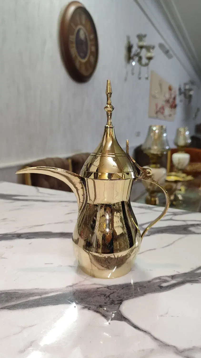 دله تمام برنجی با ارتفاع 22 سانتی|قوری، کتری، قهوهساز دستی|قم, مهدیه|دیوار