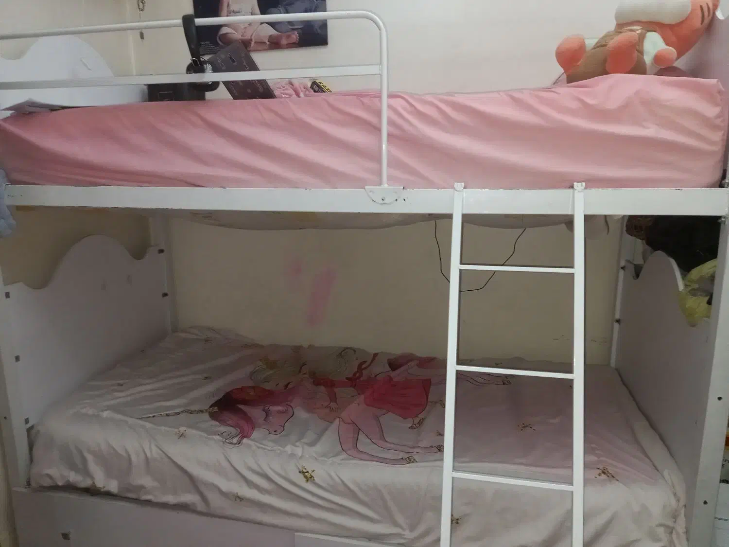 تخت فلزی ۲طبقه دارای ۲کشو بزرگ|تخت و سرویس خواب|ملارد, |دیوار