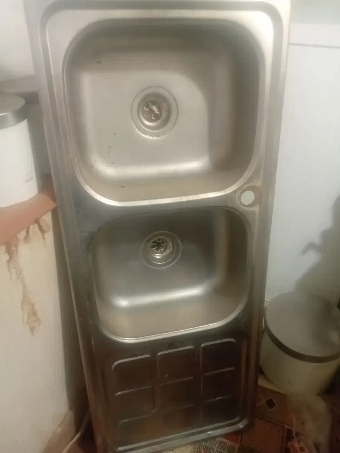 سینک ظرفشویی دوقلو|آب‌چکان و نظم‌دهنده ظروف|پیشوا, |دیوار