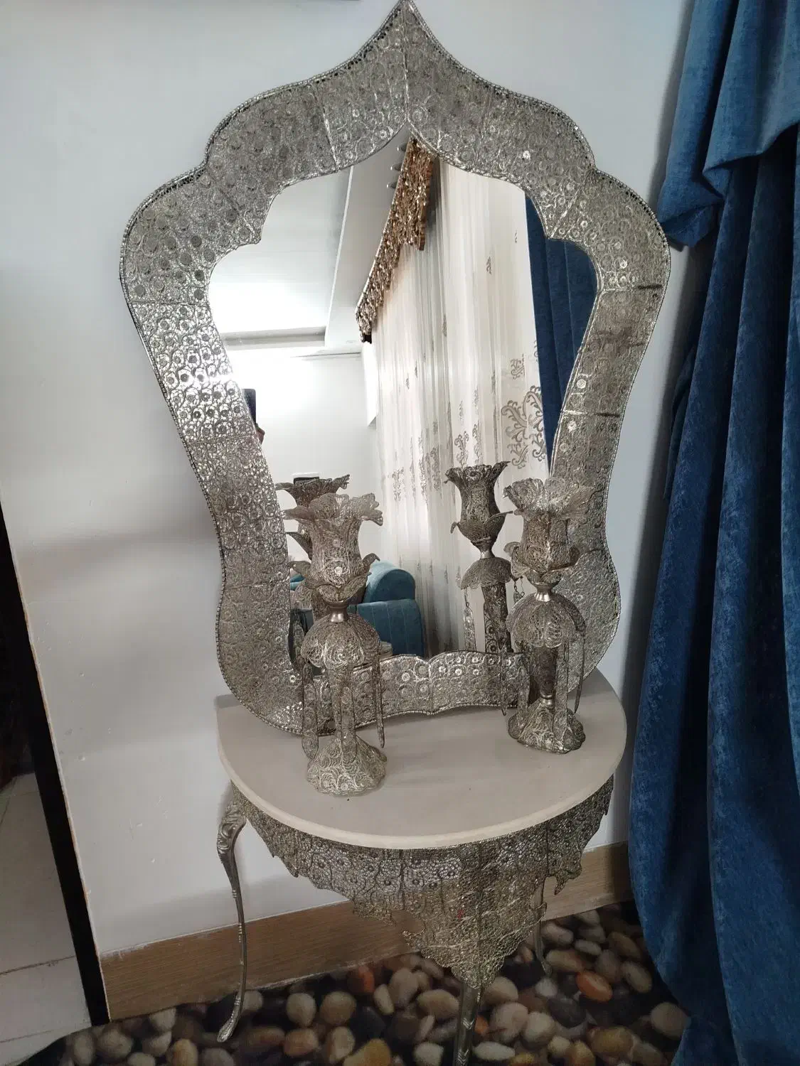 آیینه و شمعدان ملیله|آینه|یزد, |دیوار