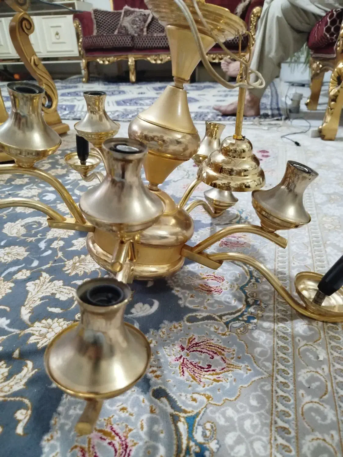 لوستر برنز 5شاخه|لوستر و چراغ آویز|تهران, بهداشت|دیوار