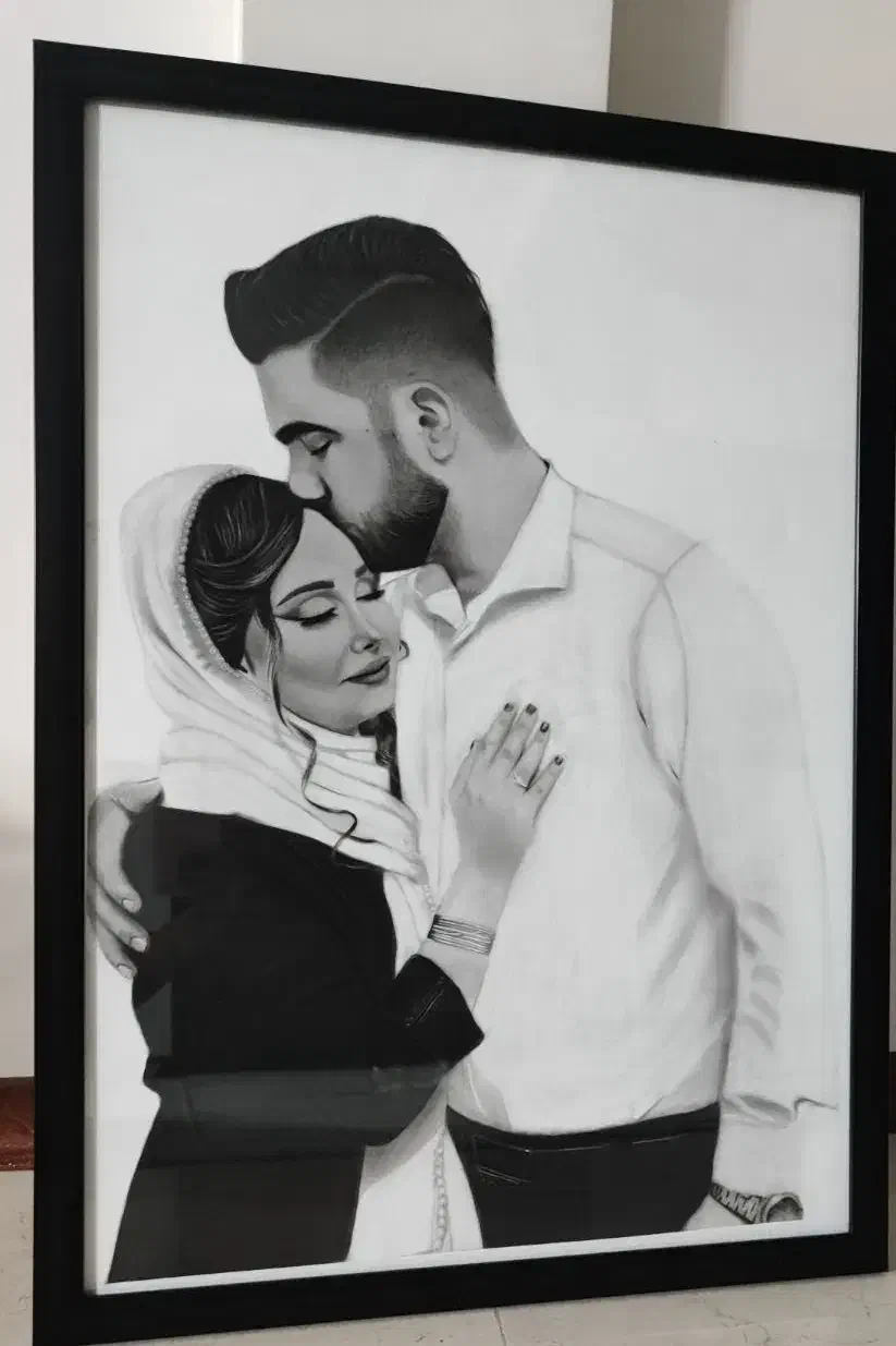 نقاشی چهره سیاه قلم طراحی چهره هدیه خاص برای تولد|تابلو، نقاشی، عکس|تهران, مسعودیه|دیوار
