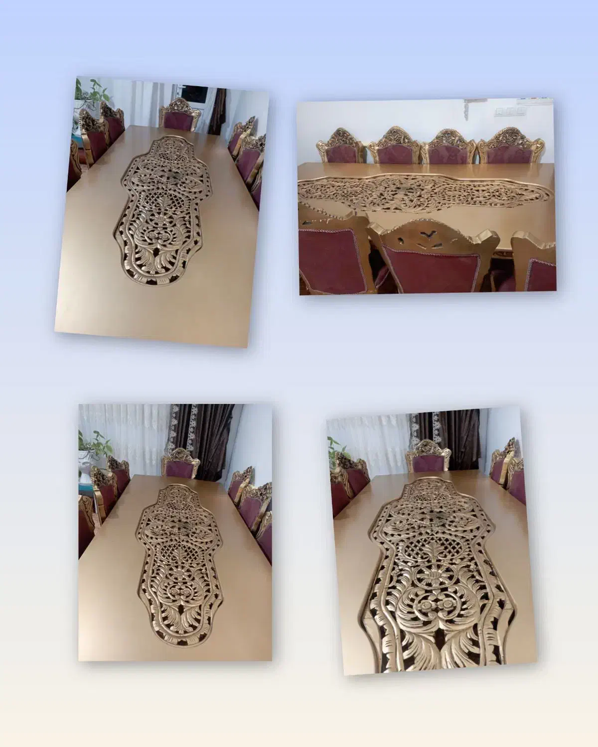 میز ناهار خوری ده نفره سلطنتی|میز و صندلی غذاخوری|جم, |دیوار