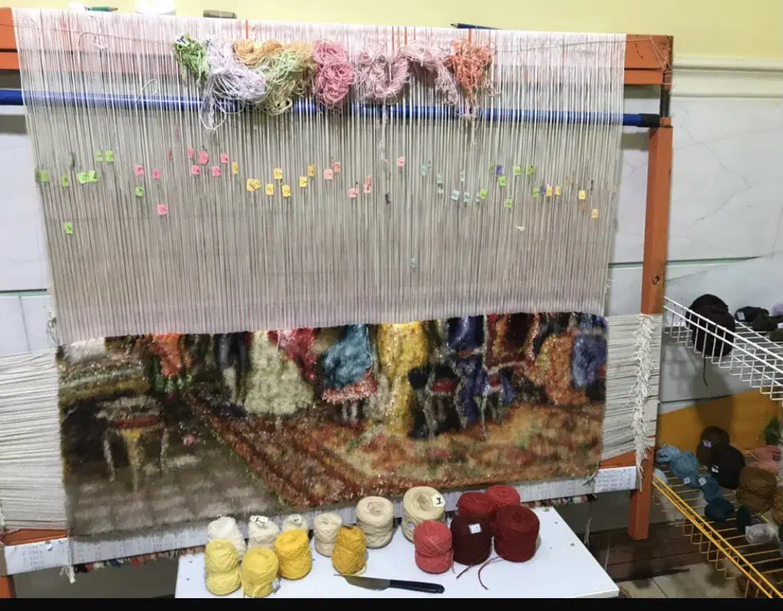 بافت تابلو فرش چله ابریشم|تابلو فرش|کرج, عظیمیه|دیوار