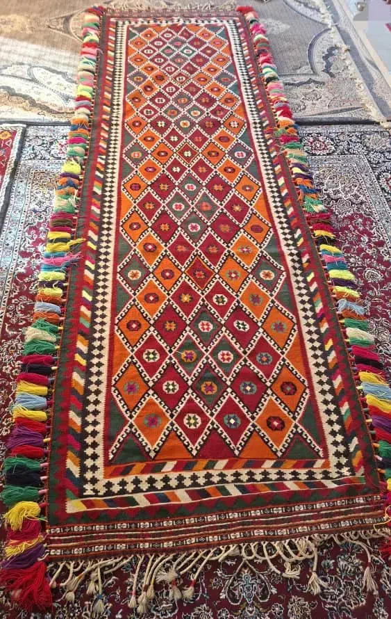 گلیم دست بافت|گلیم، جاجیم، گبه|کازرون, |دیوار