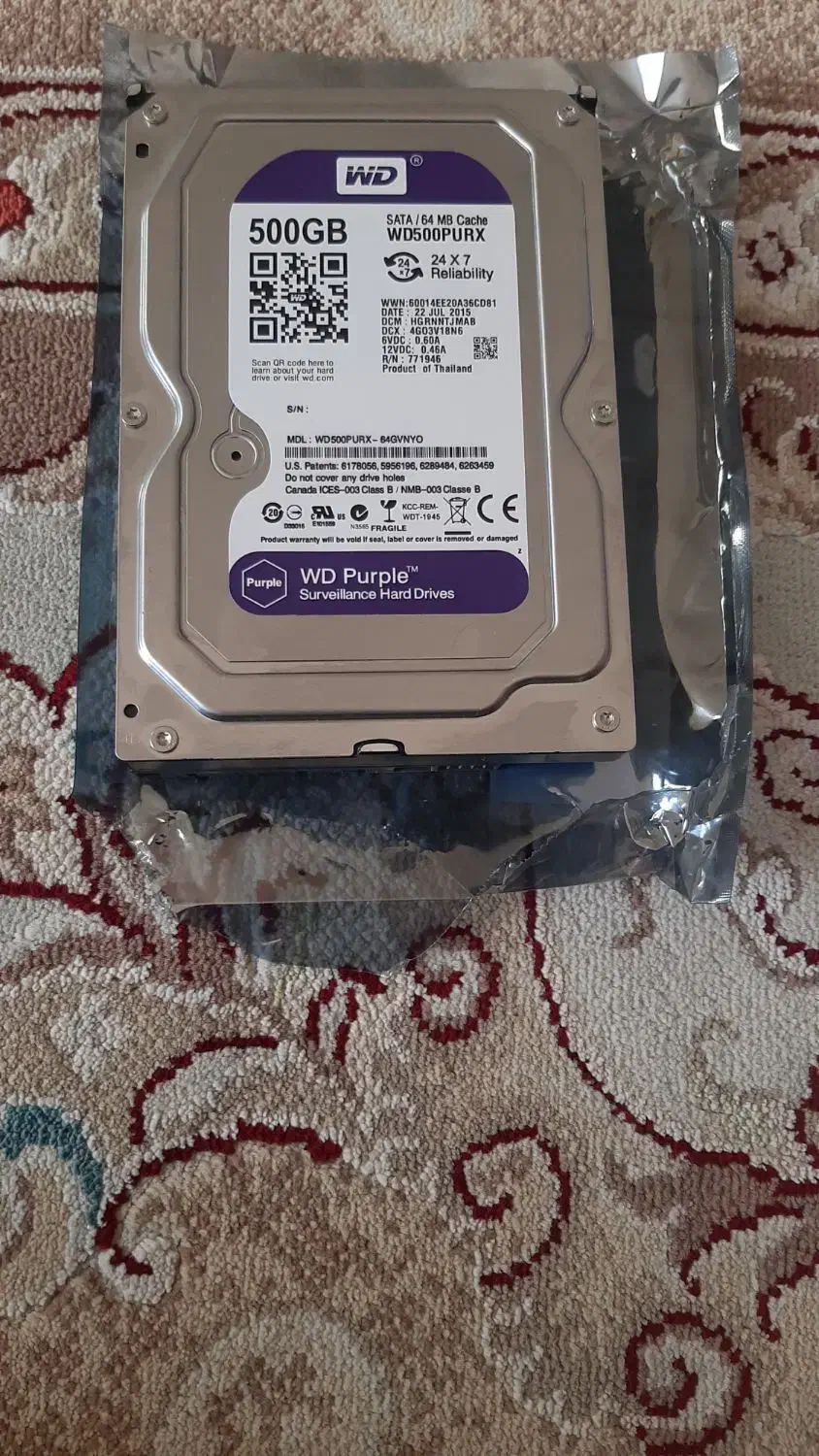 هاردبنفش اصلی۵۰۰ گیگ کاملا نو|قطعات و لوازم جانبی رایانه|محمدشهر, همایون ویلا|دیوار