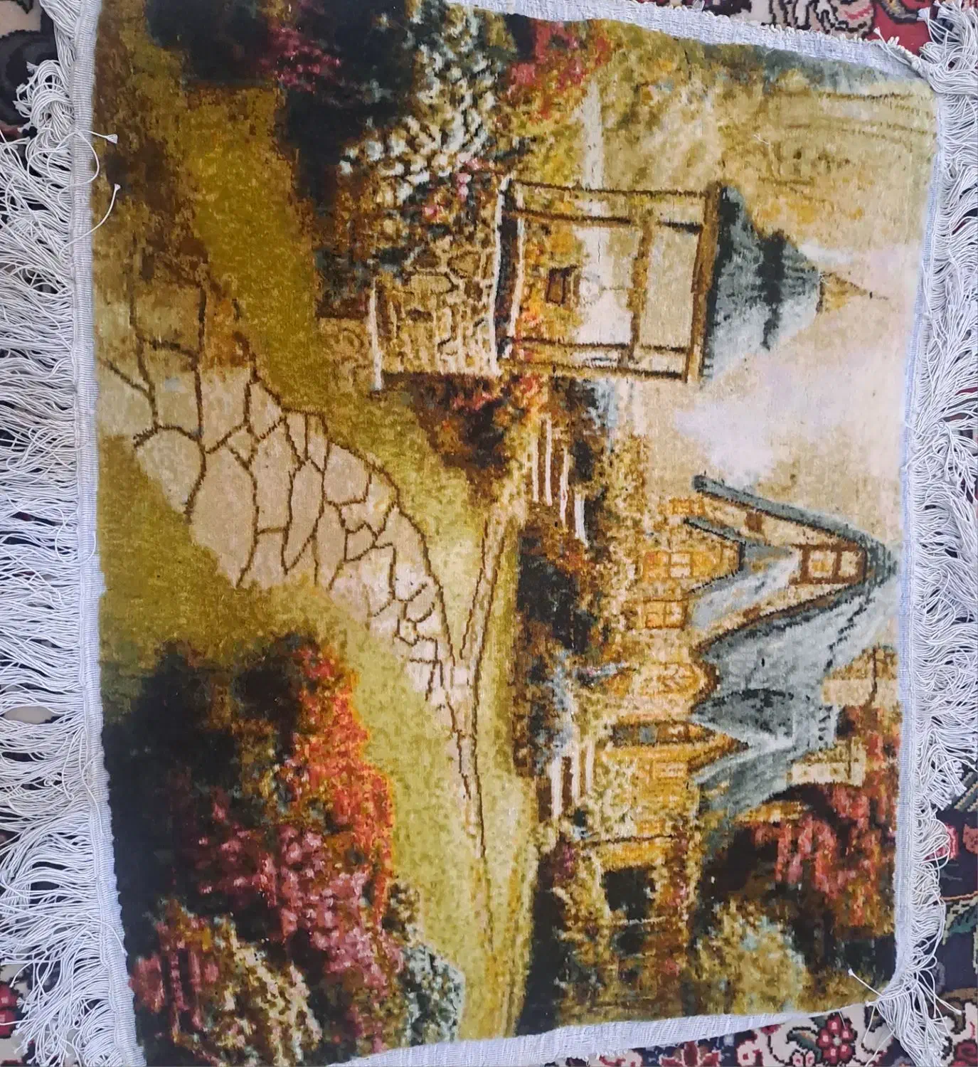 تابلوفرش دستباف کلک و ابریشم|تابلو فرش|اصفهان, آبشار|دیوار