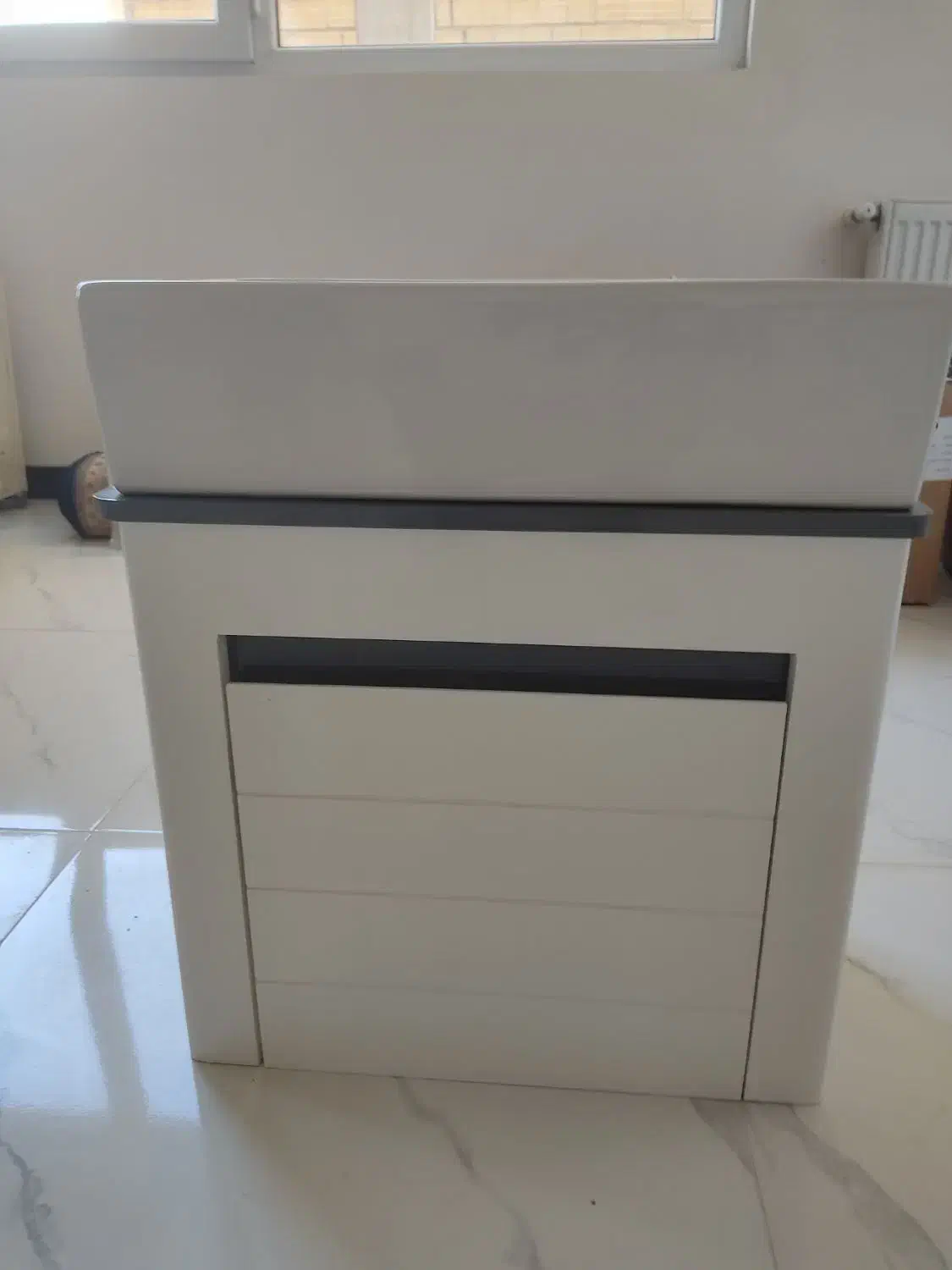 روشویی کابینتی آنتیک سفید وطوسی کوچک|لوازم سرویس بهداشتی|آبادان, |دیوار