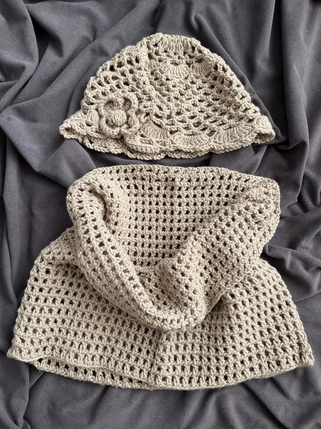 کلاه و شال گردن دست بافت|لباس|محمدیه-قزوین, |دیوار