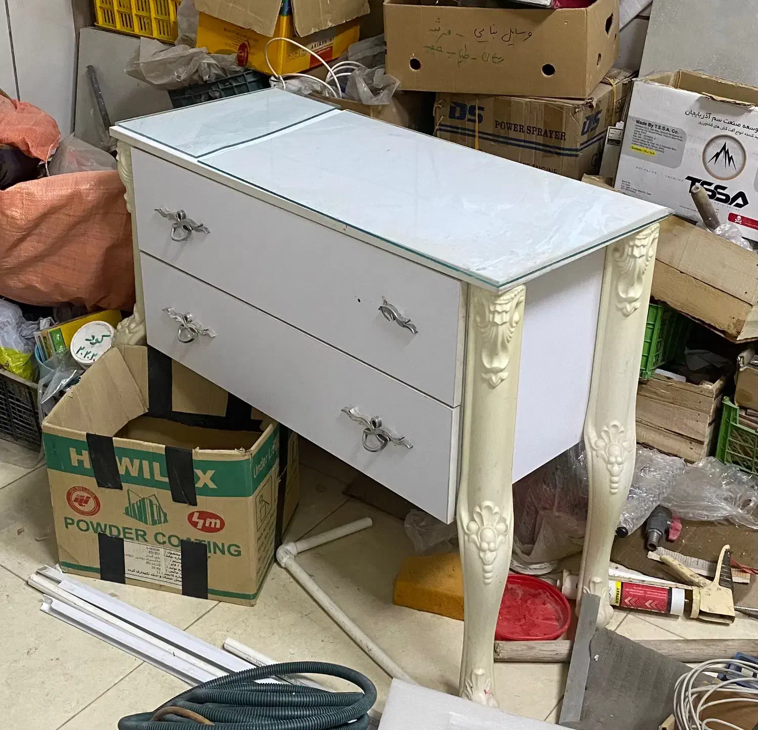 میز کنسول با آینه و استند لاک|بوفه، ویترین، کنسول|الوند, |دیوار