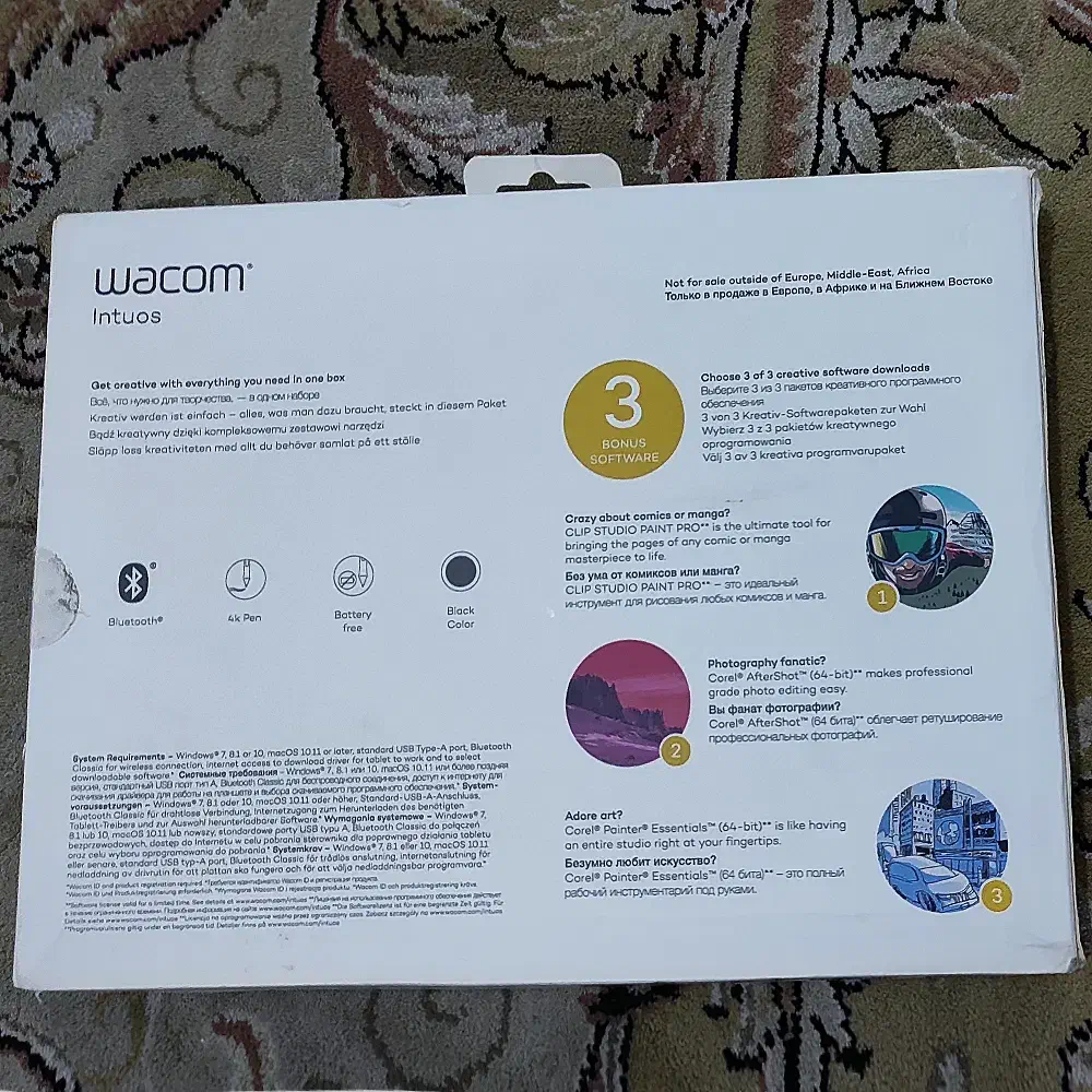 قلم نوری Wacom Intuos M CTL-6100WLK بلوتوث+ کابلی|قطعات و لوازم جانبی رایانه|گرگان, |دیوار