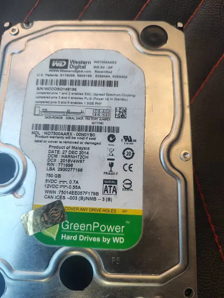 هارد ۷۵۰ گیگ وسترن|قطعات و لوازم جانبی رایانه|ابریشم, |دیوار
