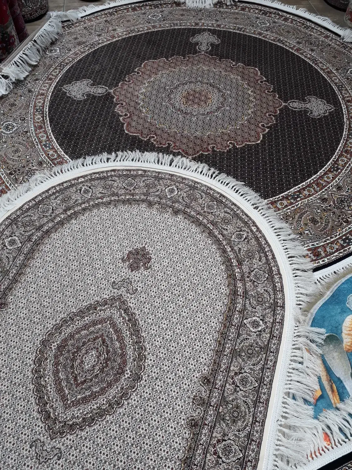 فرش آشپزخانه بیضی ماهی کرم سلطان ۱۵۰×۱۰۰|فرش|تبریز, |دیوار