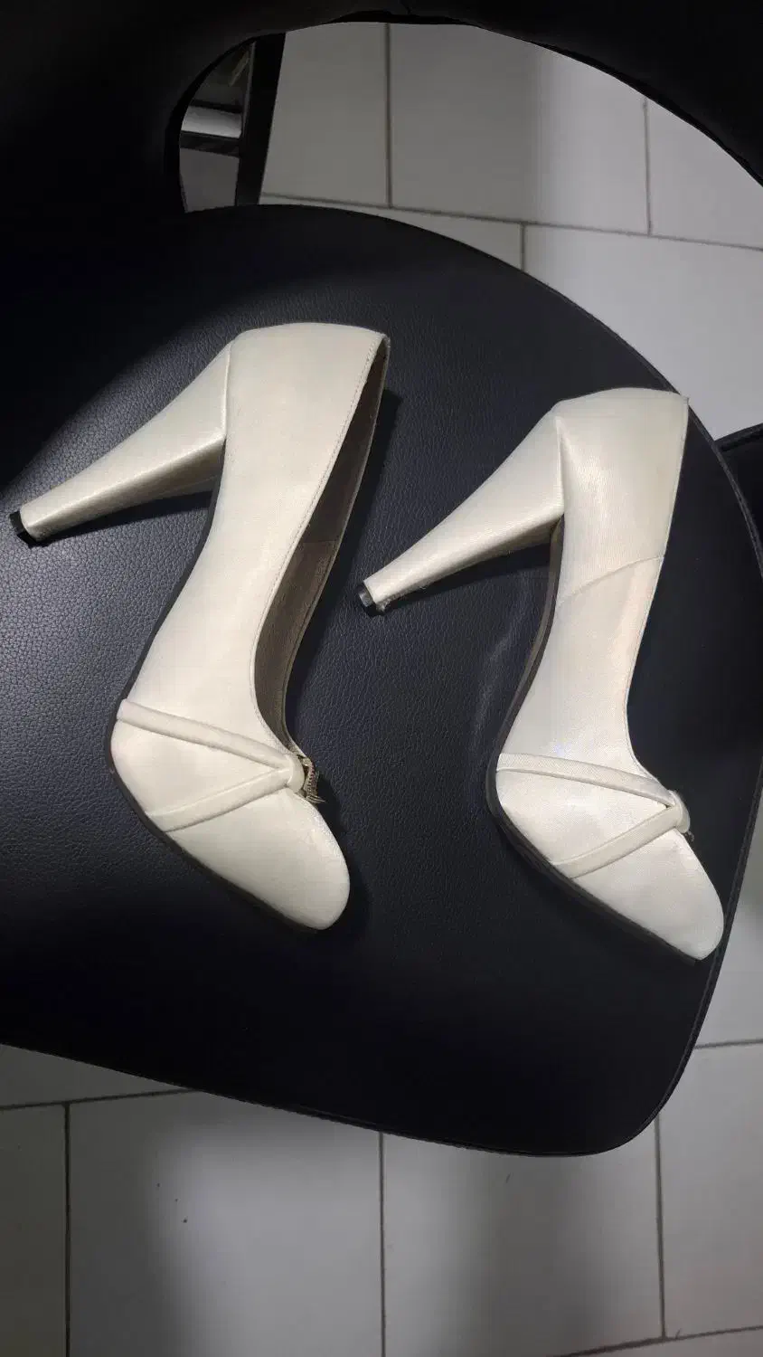 کفش سفید پاشنه ۹سانتی|کیف، کفش، کمربند|رشت, حمیدیان|دیوار