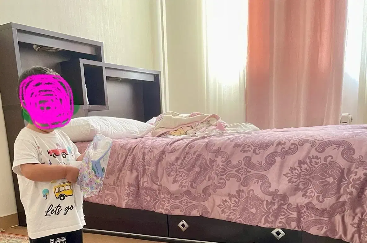 تخت دو نفره قهوه ای ۱۶۰ در ۲ متر|تخت و صندلی بچه|تهران, جنت‌آباد شمالی|دیوار