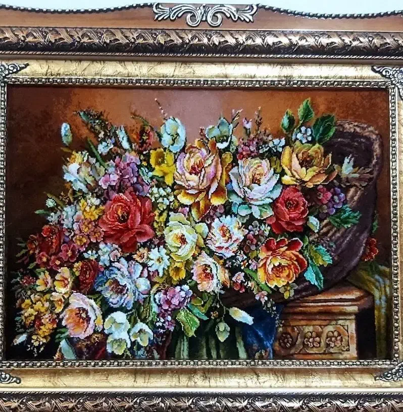 تابلو سبد داماد کد 10 دستبافت و ابریشم دار|تابلو فرش|تبریز, |دیوار