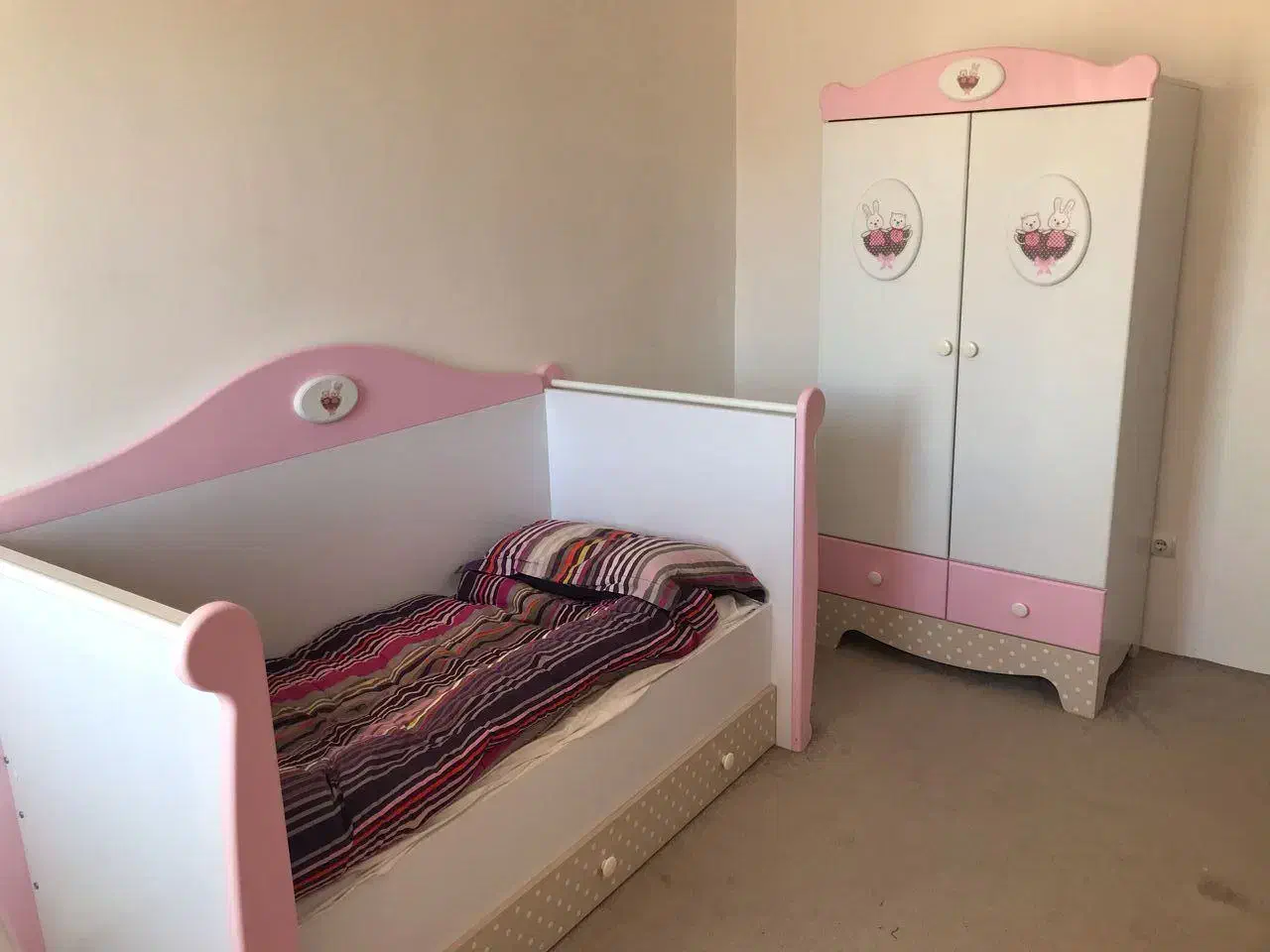 سرویس خواب کودک و نوجوان آپادانا مدل رابیت + تشک|تخت و سرویس خواب|خوی, |دیوار