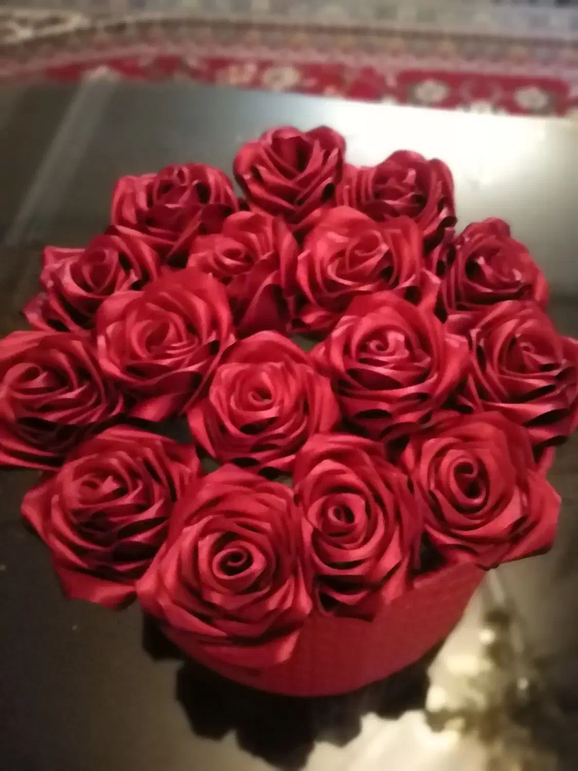 گل رز روبانی.. بسیارزیبا، شکیل وماندگار|گل مصنوعی|رشت, توشیبا|دیوار