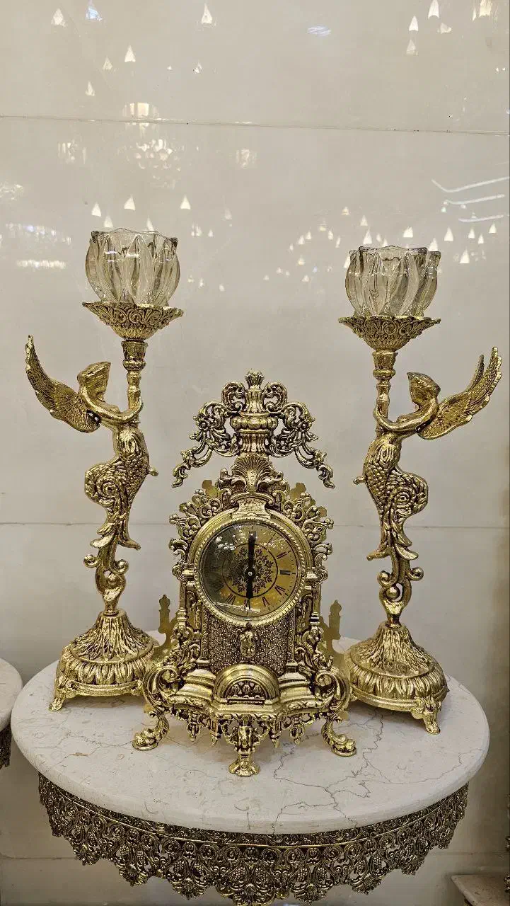 ساعت رومیزی شمعدونن کنارسالنی شمعدان|صنایع دستی و سایر لوازم تزئینی|مشهد, طلاب|دیوار