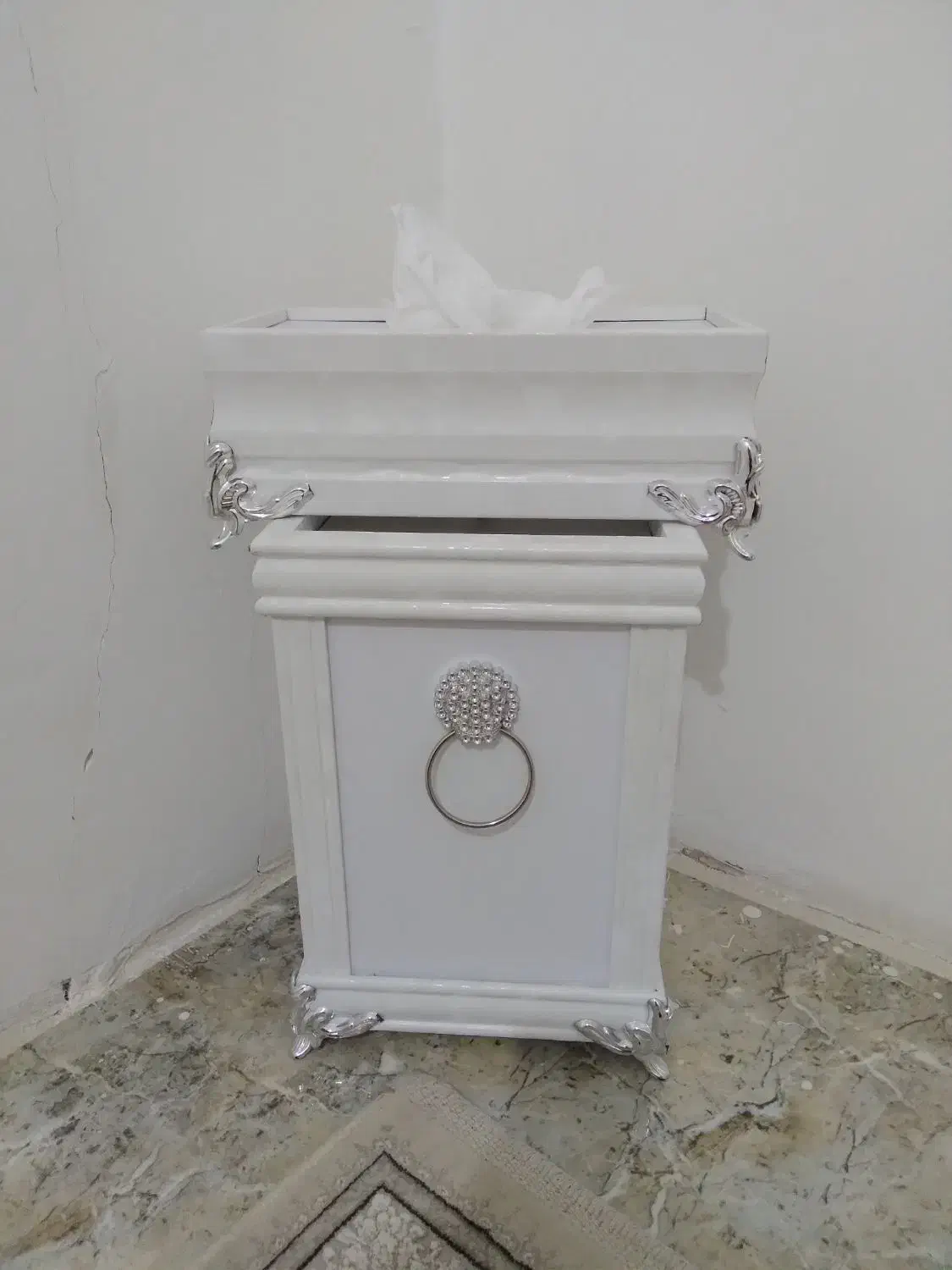 جا دستمال کاغذی همراه با سطل|صنایع دستی و سایر لوازم تزئینی|دهگلان, |دیوار