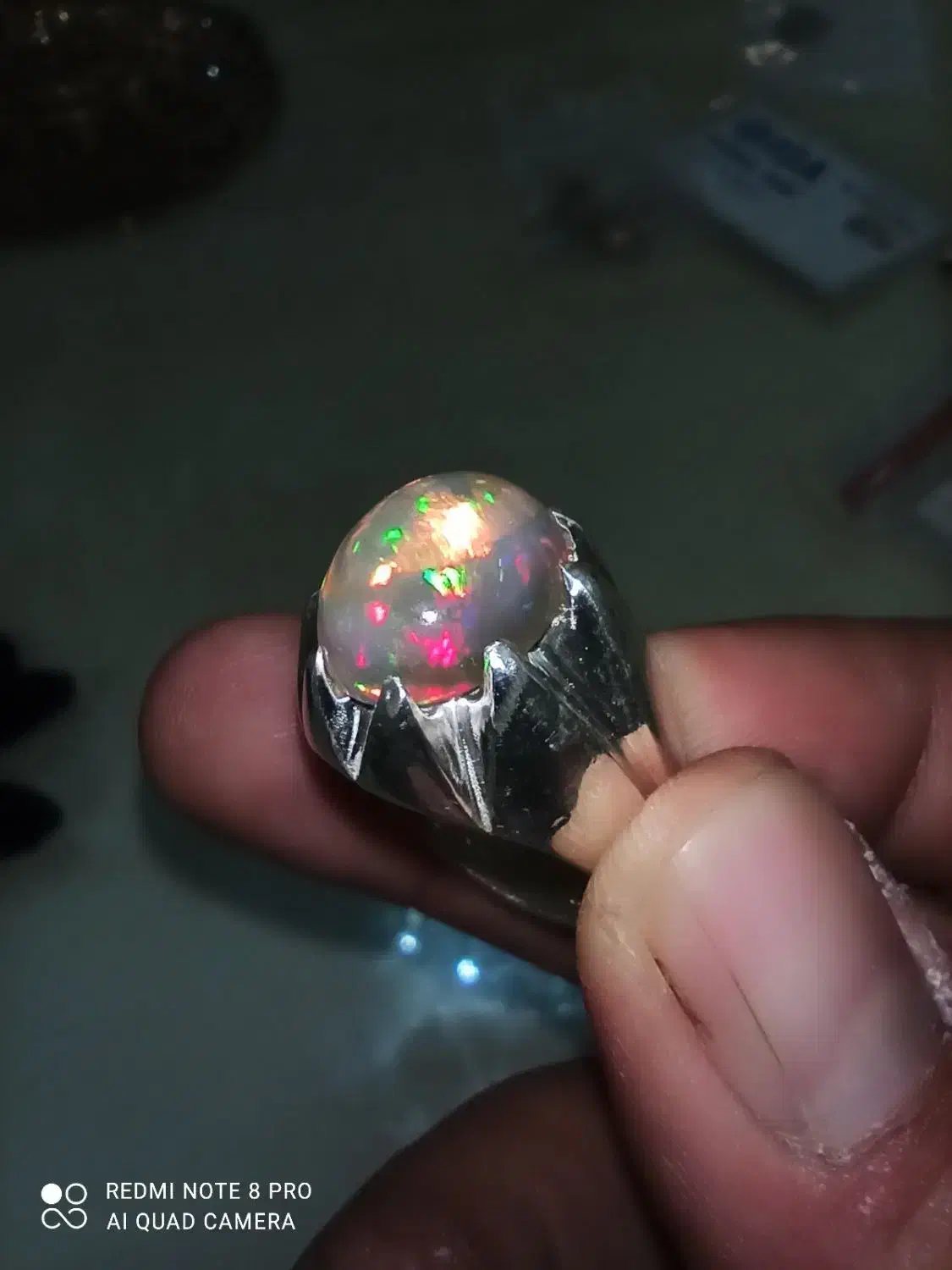 انگشتر اوپال 10قیراتی فول رفلکس|جواهرات|قم, پردیسان|دیوار