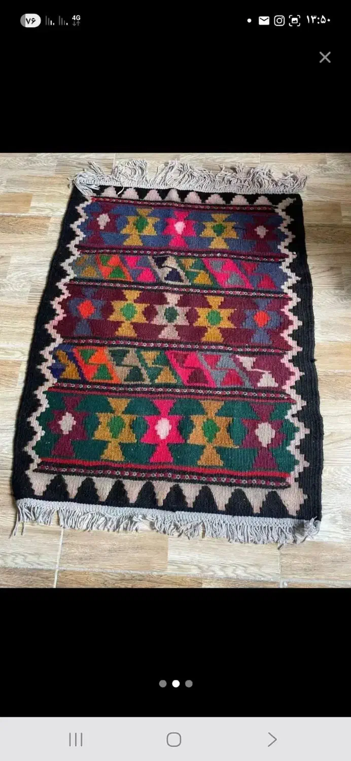 سه عددگلیم دست بافت تمام پشم|گلیم، جاجیم، گبه|همدان, |دیوار