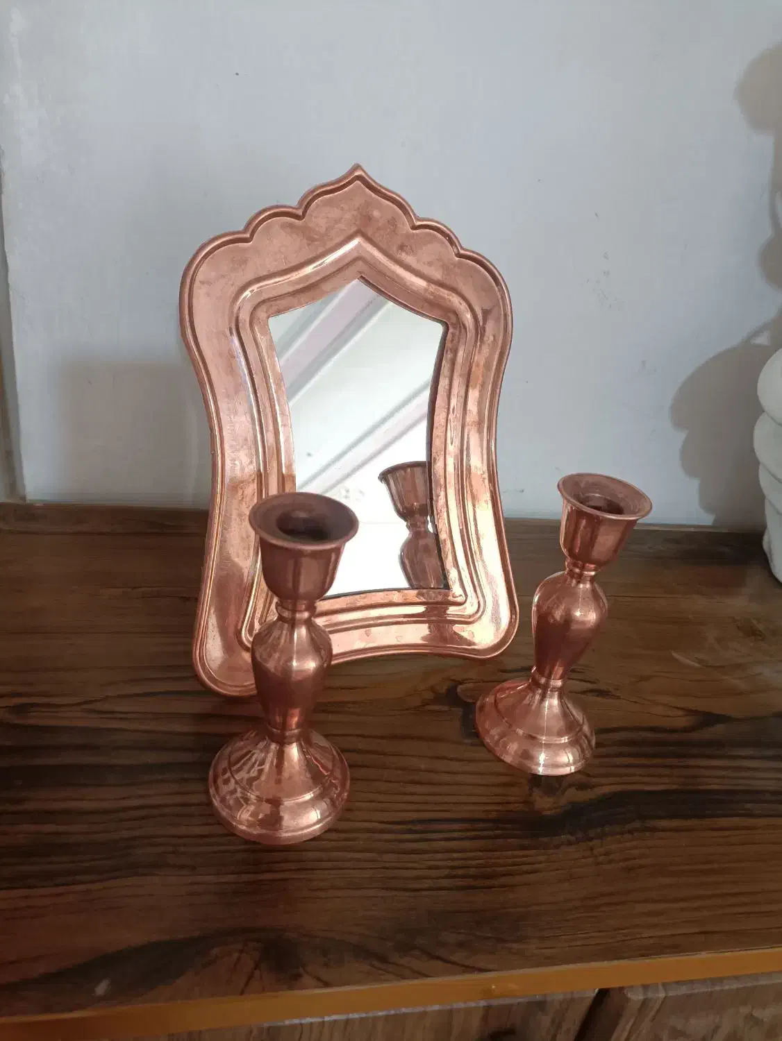 اینه شمعدان|آینه|ابریشم, |دیوار