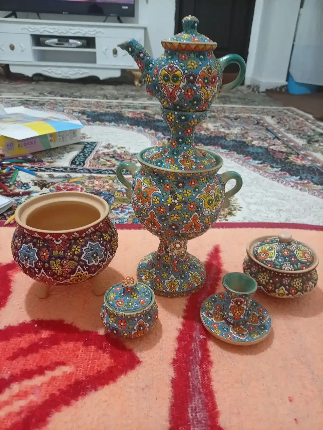 سلام سماور میناکاری|صنایع دستی و سایر لوازم تزئینی|نظرآباد, مسکن مهر نظرآباد|دیوار