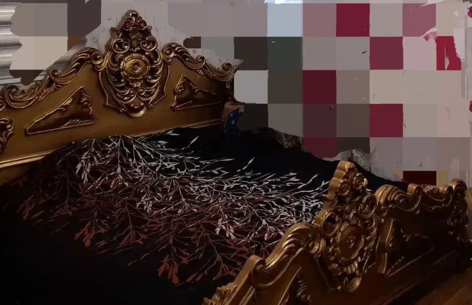 سرویس خواب سلطنتی طلایی منبت‌کاری +تشک خوشخواب|تخت و سرویس خواب|محمدشهر, شهرک نگین|دیوار