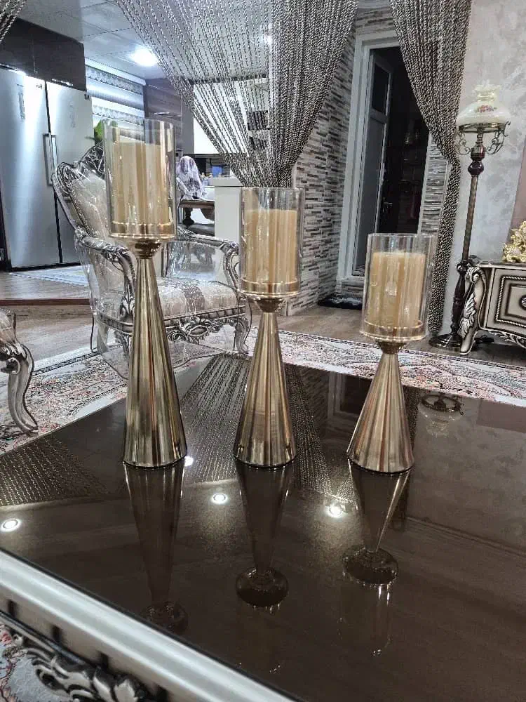 سه عدد جا شعمی طلای|چراغ خواب و آباژور|اهواز, گلستان|دیوار