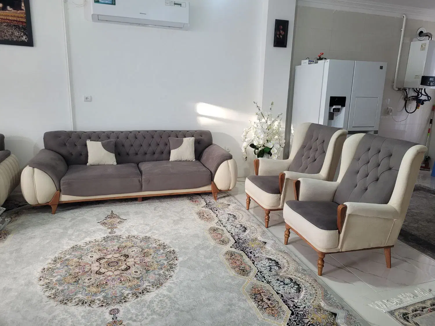 مبل هشت نفره ترک|مبلمان خانگی و میز عسلی|بم, |دیوار