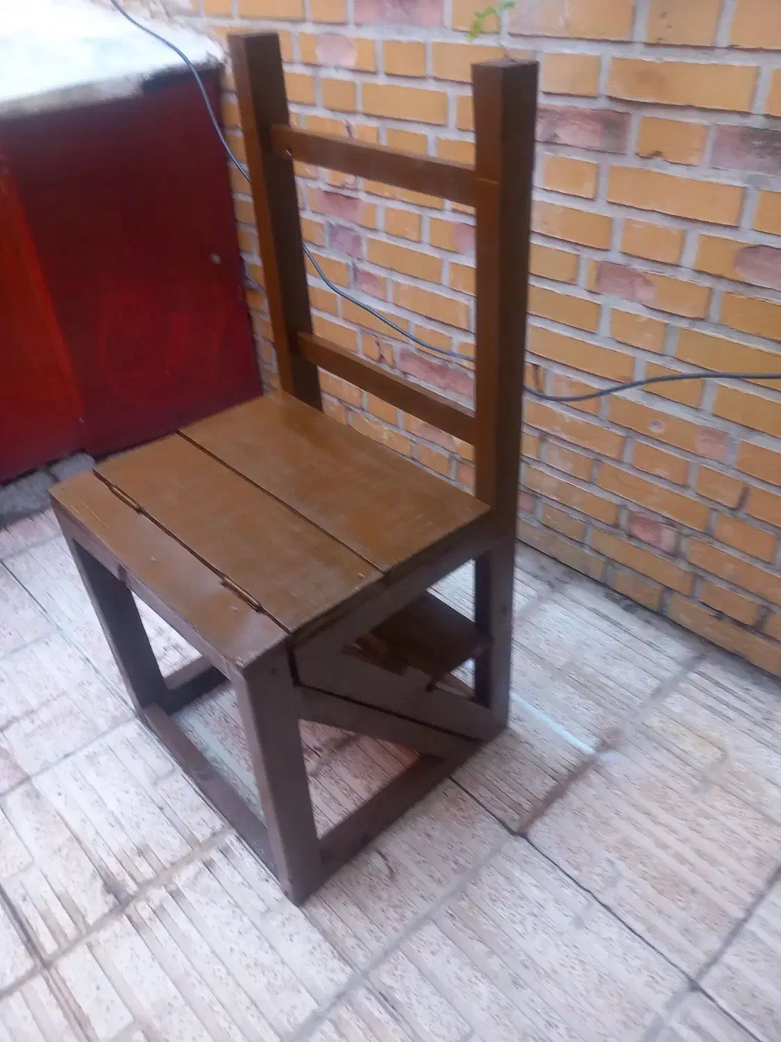 صندلی چوبی نردبان شو|صندلی و نیمکت|خوی, |دیوار